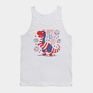 Happy Birthday America t-rex Tank Top